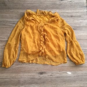 Golden long sleeve flowey blues